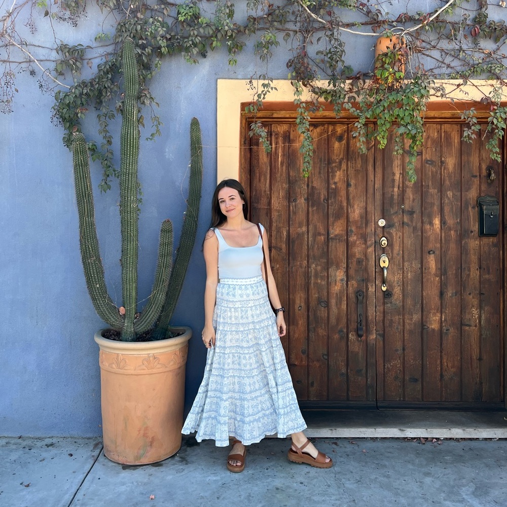 Like New: VRG GRL Paloma Midi Skirt // Sky
